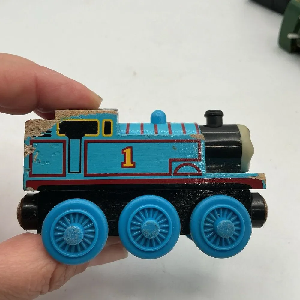 2003 Thomas The Tank Engine Wooden Railway Blue #1 Train Wooden Railroad Toy